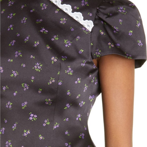 NWT Shu Shu Tong 2PC Mandarin Collar Floral Top and Skirt UK 12 10 US 4 6 8 - Picture 4 of 5